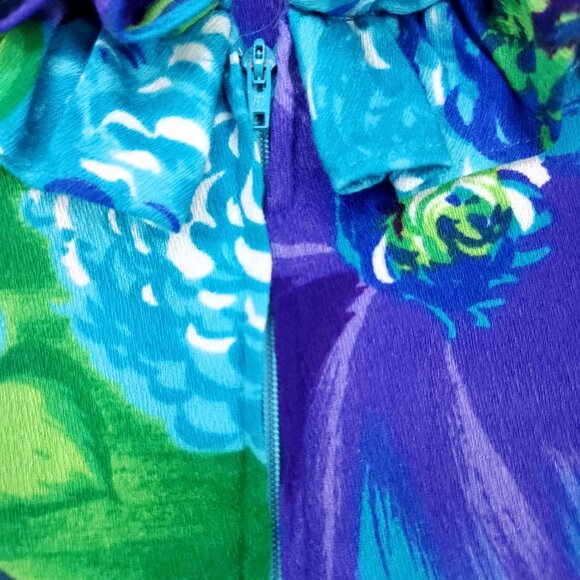 Vintage Sun Fashions of Hawaii Honolulu Dress Small Vibrant Floral Printed - Picture 11 of 12